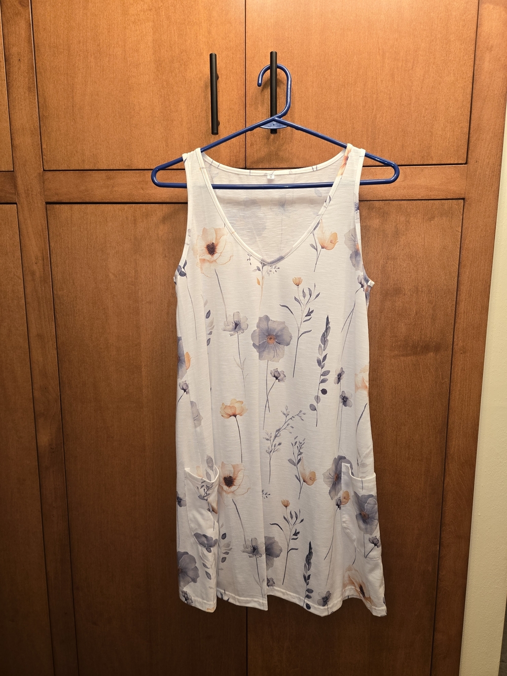 Sleeveless Floral Slip Dress in White and Pastel